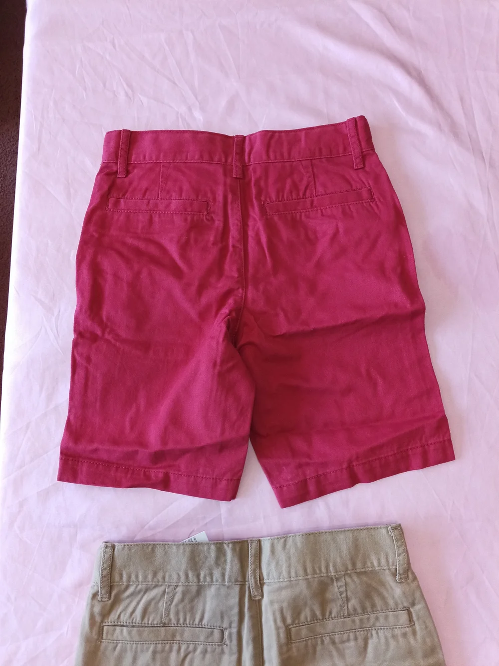 The Children's Place Red and Khaki Boys' Chino Shorts - Set Of 2 Sz. 7